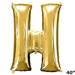 40″ GOLD Letter H Mylar Foil Balloon 1 pc Party BackDrop Decorations Supply
