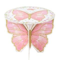 2 WHITE PINK Glitter Butterfly CAKE STANDS Wedding Party Events Home Decorations