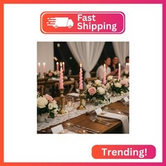 Pink Taper Candle Short Candlesticks -7 Inches Spiral Tapered Candles Small Twis