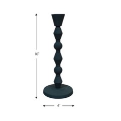 Handmade Aluminum Geometric Forest Green Set Of One Pillar Candle Holder BBH