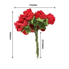 48 BURGUNDY Mini Roses 4″ Foam ARTIFICIAL FLOWERS Stems Party Wedding DIY
