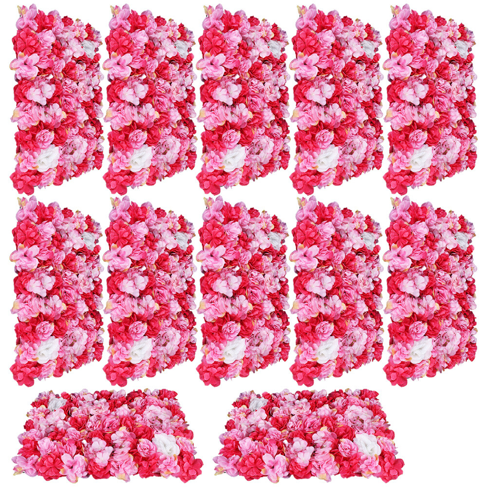 12x Artificial Flower Wall Rose Wall Diy For Wedding Background Wall Decor