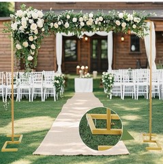 Gold Wedding Arch Backdrop Stand Metal Flower Frame Party Event Decoration OB