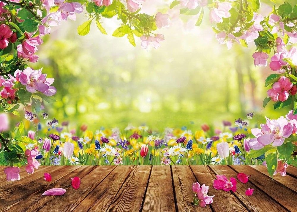 7x5FT Spring Backdrop Spring Backdrops for Photography Floral Backdrop Wall N…
