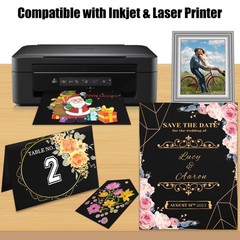 Twavang 25 Sheets Black Cardstock Paper 8.5» x 11», x
