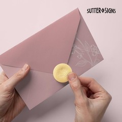 500 Gold Envelope Seal Stickers, Floral Embossed Gold Foil Seals for Envelope…