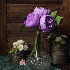 LAVENDER 10″ Silk Artificial Peony Flowers Bouquet Arrangement Party Wedding