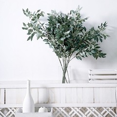 2 Dark Frosted Green 42″ Artificial Honey Locust Leaves Sprays Stems Party Home