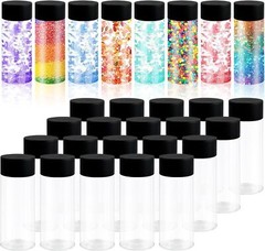 28 Pcs Empty Sensory Bottles with Lids, 10 oz/ 300 ml Leakproof Clear clear