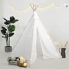 White Teepee PLAY TENT for Kids Indoor Outdoor Children Playhouse Playroom Home