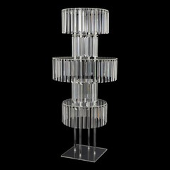 5-Tier Clear Acrylic Flower Stand 43.3in With Crystal Pendants for Wedding