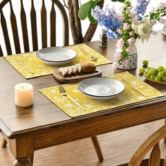 Artoid Mode Yellow Bloom Flowers Floral 12″ x 18″, Rectangular 4 Pcs,