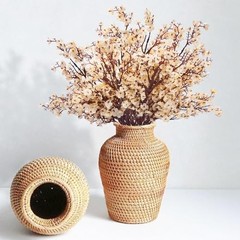 Fake Flowers Artificial Flowers, Real Touch Silk Flowers Faux 5 Pcs Champagne