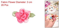 20Pcs Ribbon Flowers 1.2 in Fabric Flowers Satin Ribbon Pink/Light Pink