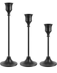 Black Candlestick Holders Taper Candle Holders, Set of 3 1 set (3 pcs) E1