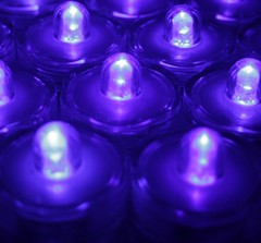 PURPLE ~ 24 Pack Submersible Waterproof Battery LED Tea Light ~ Wedding Decorati