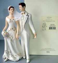 Lenox Bride And Groom Just Married Figurine Cake Topper Hand Painted 8″H New