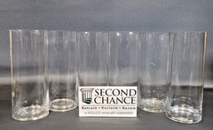 6 Glass Cylinder Vases ~ 10 in Tall ~ Wedding Center Piece