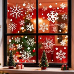 360Pcs Snowflake Christmas Window Clings, Static Christmas Window Stickers Cr…