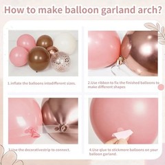 Balloon Arch Kit, Rose Gold Blush Pink and Brown Balloons Sand White Dusty Pink