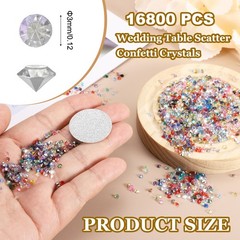 16800 Pcs Wedding Table Scatter Confetti Diamond, 3mm Fake Diamond(Shiny Silver)
