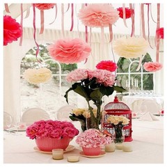 5pcs 6″-10″ Tissue Paper Wedding Baby Shower Birthday Party Pom Poms Toy