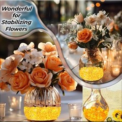 Flat Glass Marbles Yellow – 1 lb (100 pcs, 17–20 mm) Decorative Yellow_Color