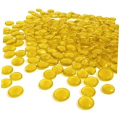 Flat Glass Marbles Yellow – 1 lb (100 pcs, 17–20 mm) Decorative Yellow_Color