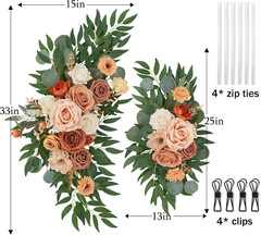 Terracotta & Champagne Wedding Arch Flower Kit – 2 Floral Swags for Decor