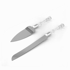 Wedding Cake Knife and Server Set with Acrylic Handle – Free FAST Shipping!
