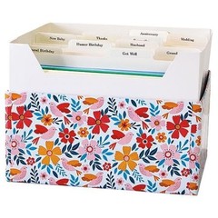 Greeting Card Organizer Box 7″ X 9″ X 9-1/2″ with 12 Dividers – Store 140+ Cards