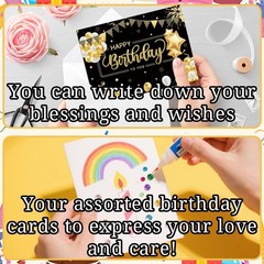 72 Happy Birthday Cards with Envelopes, 24 Unique Designs, Birthday Cards Bul…