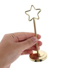 2Pcs Reusable Gold Metal Star Table Number Holders for Weddings and Parties