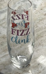 “Pop Fizz Clink” Cristar Champagne Clear Glass Flute Glass 9.6oz