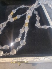 Vintage WEDDING LASSO~GLASS & ACRYLIC BEADS GOLD CROSS LAZO DE BODA~Religious