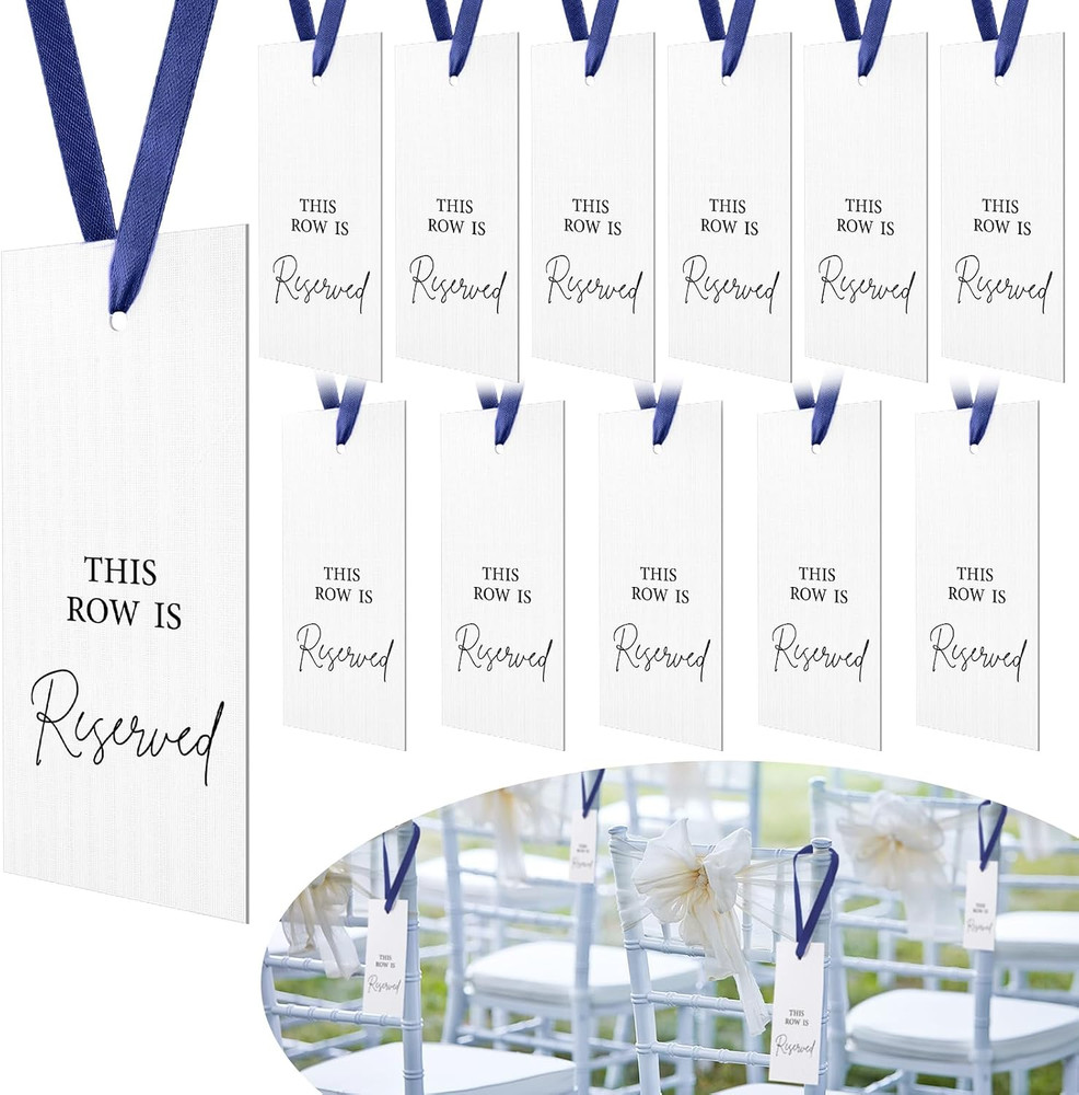 12 Pack Paper Reserved Chair Signs Hanging Wedding Reserved Seating Signs Bulk f