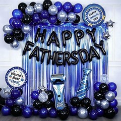 Fathers Day Decorations with Royal Blue Fringe Curtain Foil Balloon Navy…
