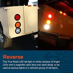 TRUE MODS 4pc 4″ Round Clear 10 LED Trailer Tail Lights [DOT FMVSS 4 Pack White