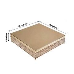 GOLD METAL 16″ wide Cake Stand with Crystal Beads Party Wedding Reception SALE