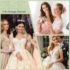 Bridesmaid Proposal Gifts 6pcs Hair Claw Clips & 6pcs Satin Hair 12pcs White