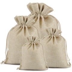 25-100 Pcs Wedding Burlap Bags Linen Jewelry Pouches Jute Hessian Gift Bag Favor