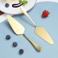 Gold Cake Pie Pastry Server Pack Of 2, Wedding Cake Knife And Server Set,