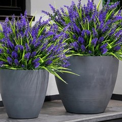24 Bundles Artificial Lavender Flowers 14 5in UV Resistant Faux Plants Outdoor