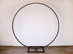 Round Metal Wedding Arch 6.5FT – Gold Backdrop Stand for Ceremony & Events