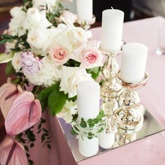 12″ Square Mirrors Candle Plate for Table Centerpieces, Set 12*12inch,