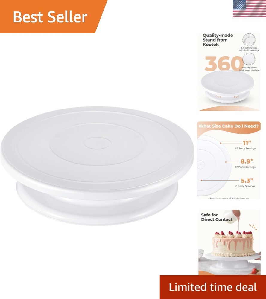 Versatile 11 Inch Rotating Cake Stand – Ideal for Birthdays and Special Events