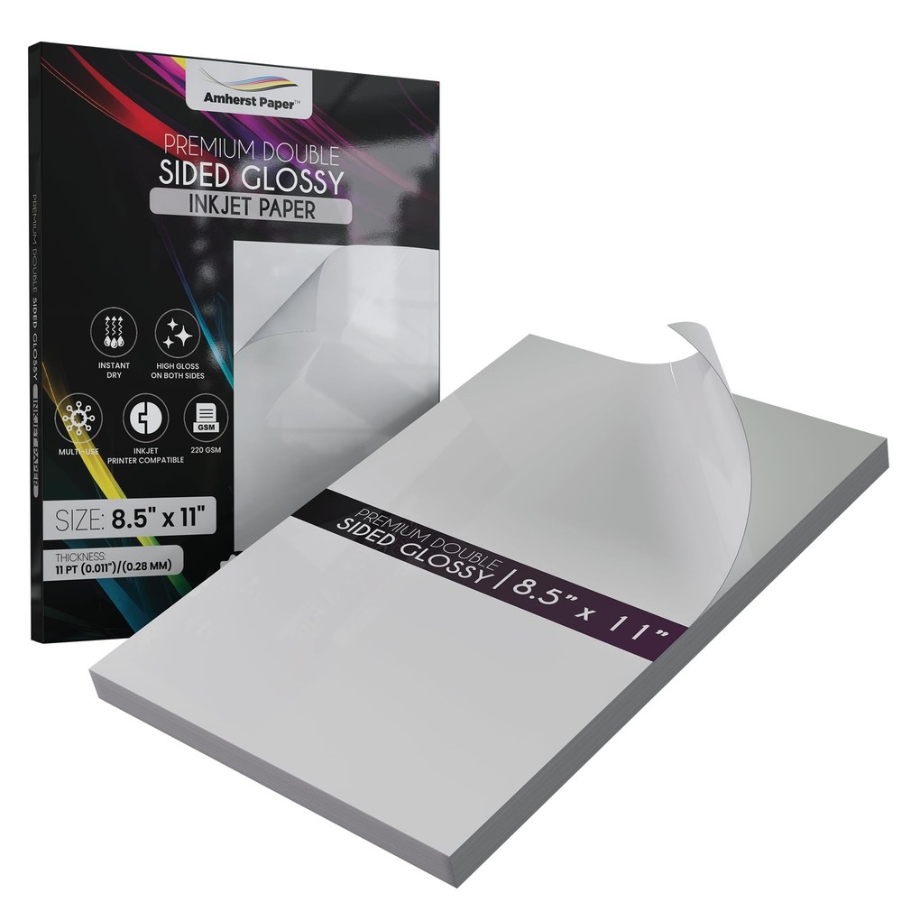 Premium Double Sided Glossy Inkjet Paper, 8.5″ x 11″ and 5″ x 8.5 x 11, White
