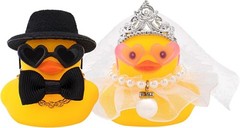 Pair Set of 2 Bride and Groom Rubber Ducks for Wedding Favors, Party Favors, Cer