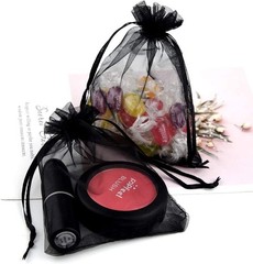 Multi-Purpose Sheer Organza Bags in Black – 50 Pack 3.54»x4.33» Gift Pouches