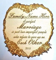 Custom Wedding Plaque – «Perfect Marriage Is Two Imperfect People»